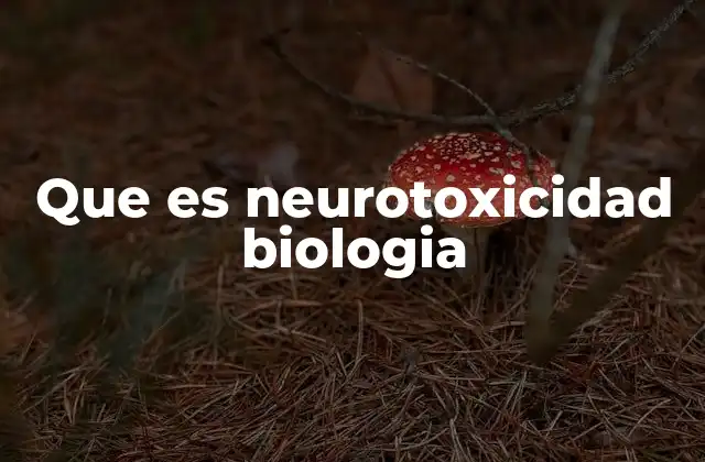 Que es Neurotoxicidad Biologia
