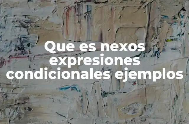 Que es Nexos Expresiones Condicionales Ejemplos