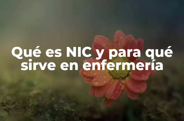Qué es Nic y para Qué Sirve en Enfermería