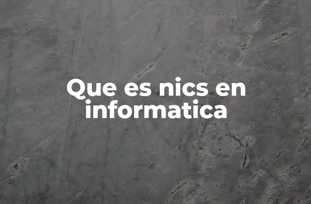 Que es Nics en Informatica 2 Componente esencial en la conectividad informática
