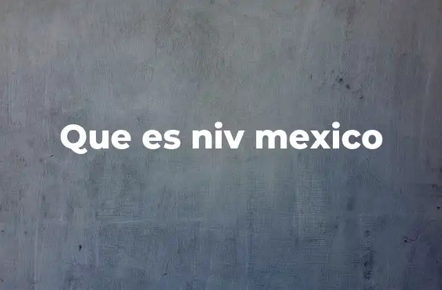 Que es Niv Mexico