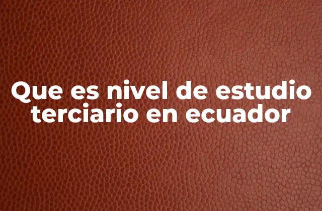 Que es Nivel de Estudio Terciario en Ecuador