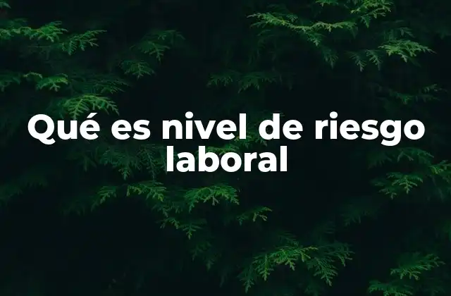 Qué es Nivel de Riesgo Laboral
