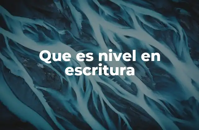 Que es Nivel en Escritura