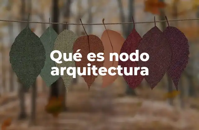Qué es Nodo Arquitectura