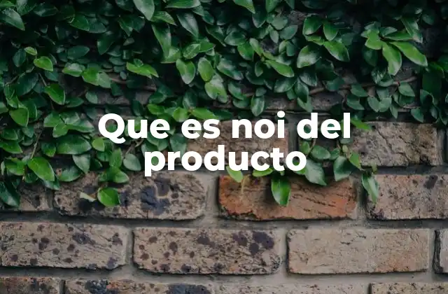 Que es Noi Del Producto