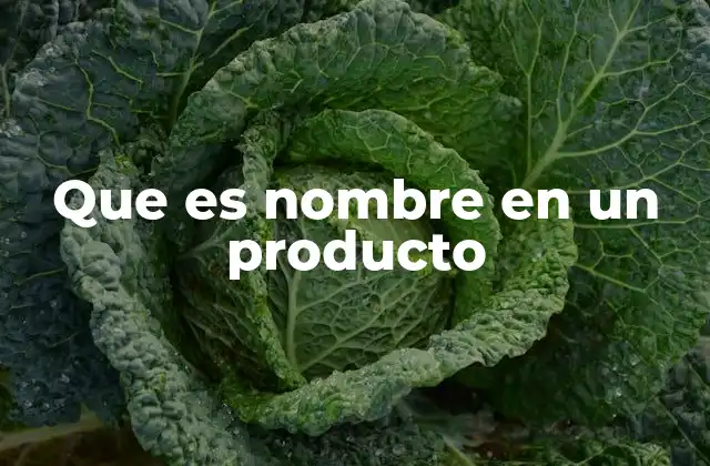 Que es Nombre en un Producto