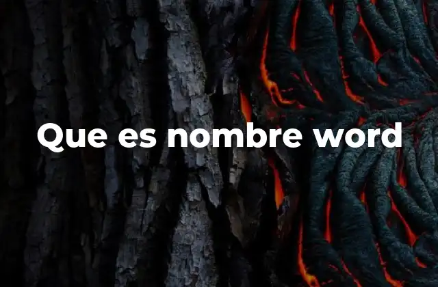 Que es Nombre Word
