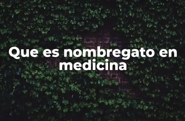 Que es Nombregato en Medicina