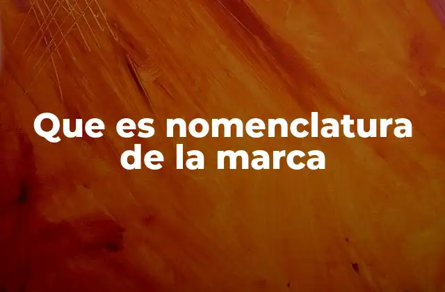 Que es Nomenclatura de la Marca