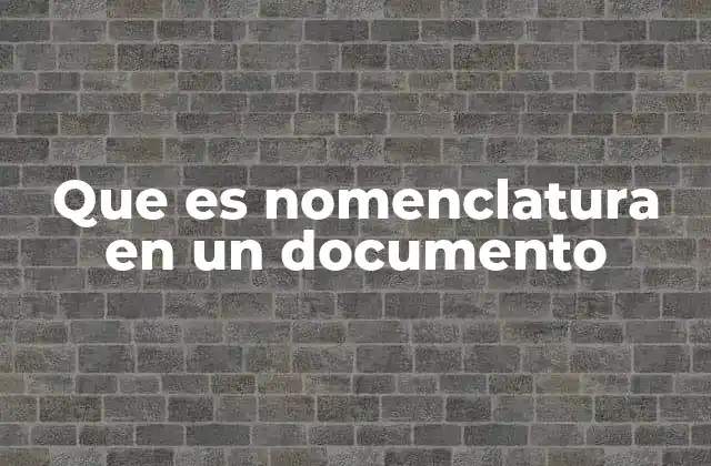 Que es Nomenclatura en un Documento