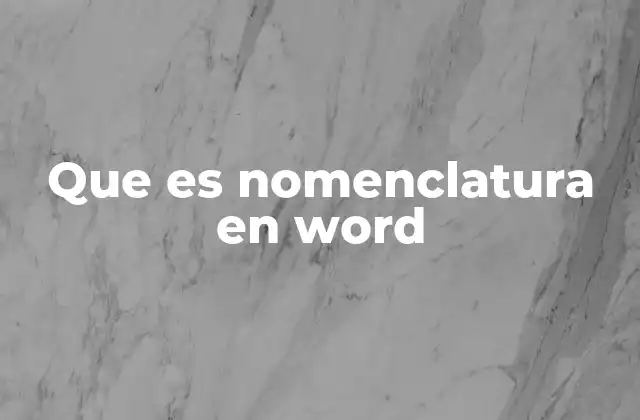 Que es Nomenclatura en Word