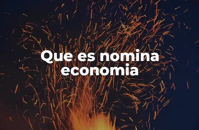 Que es Nomina Economia