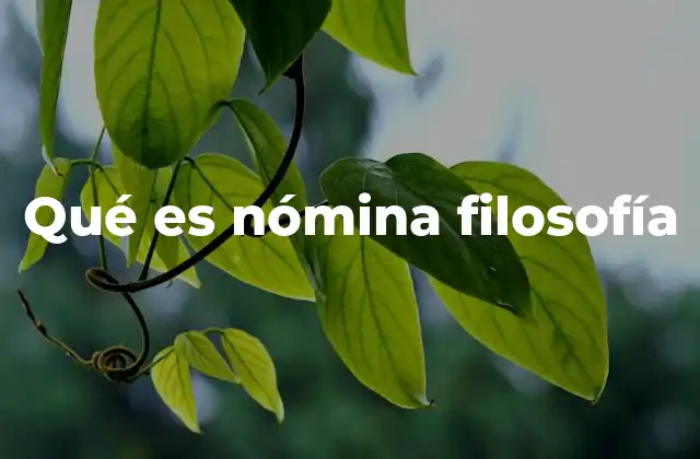 Qué es Nómina Filosofía