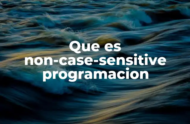 Que es Non-case-sensitive Programacion
