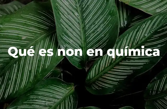Qué es Non en Química