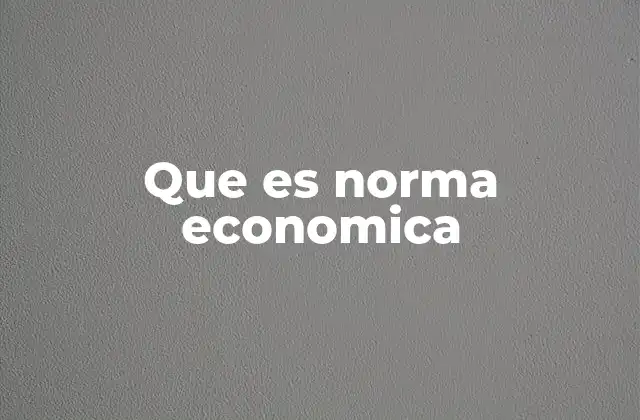 Que es Norma Economica