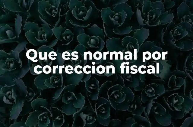 Que es Normal por Correccion Fiscal