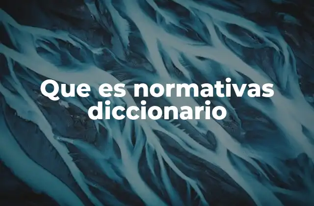 Que es Normativas Diccionario