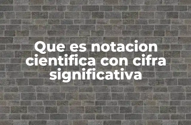 Que es Notacion Cientifica con Cifra Significativa