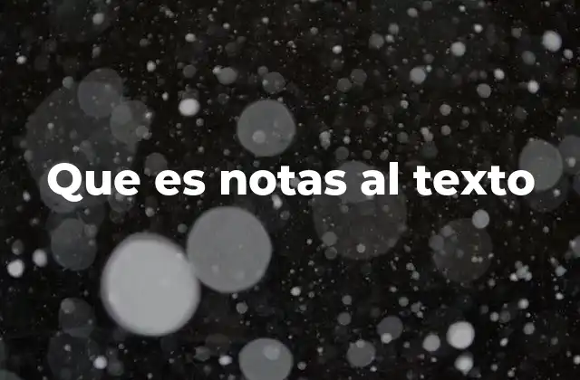 Que es Notas Al Texto