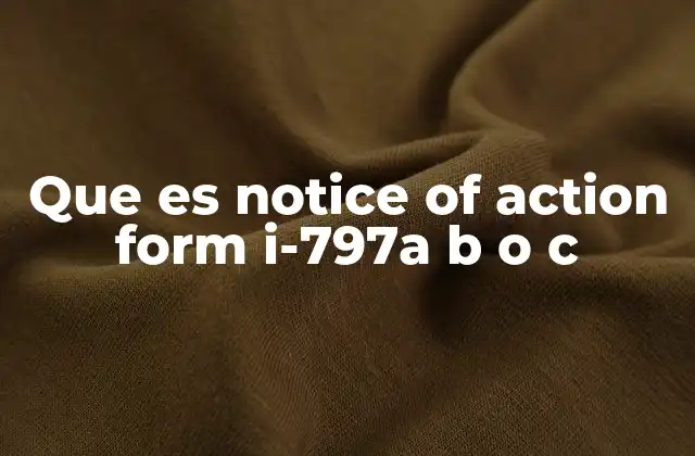 Que es Notice Of Action Form I-797a B o C