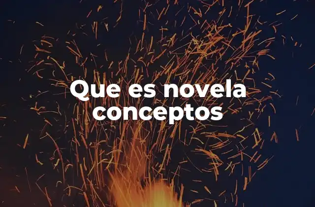 Que es Novela Conceptos