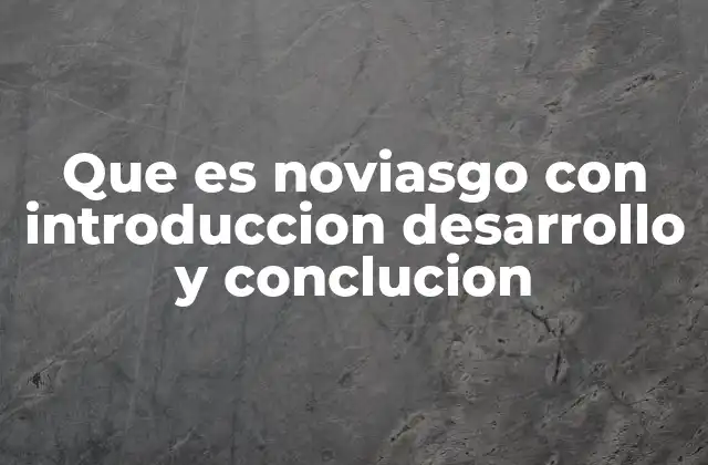 Que es Noviasgo con Introduccion Desarrollo y Conclucion