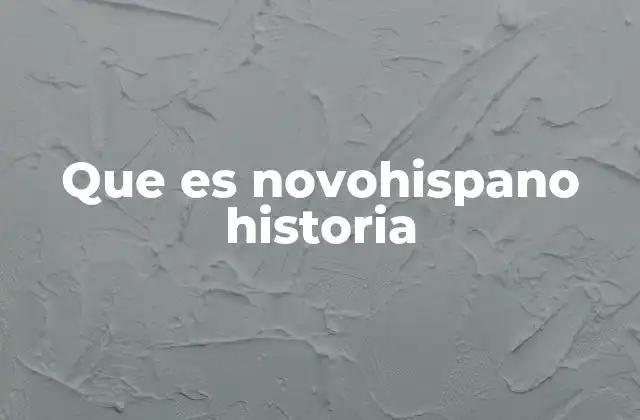 Que es Novohispano Historia