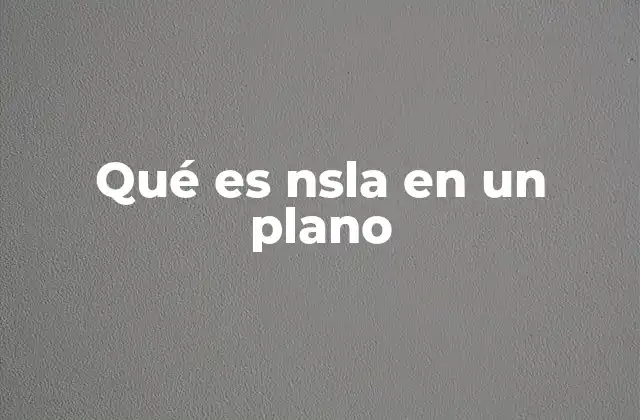 Qué es Nsla en un Plano