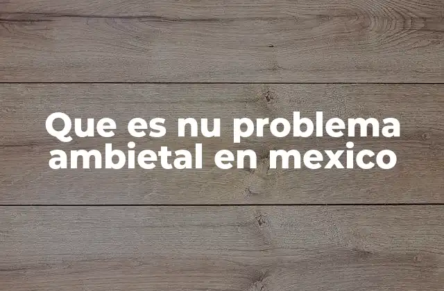 Que es Nu Problema Ambietal en Mexico