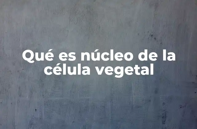 La importancia del núcleo en la estructura celular vegetal