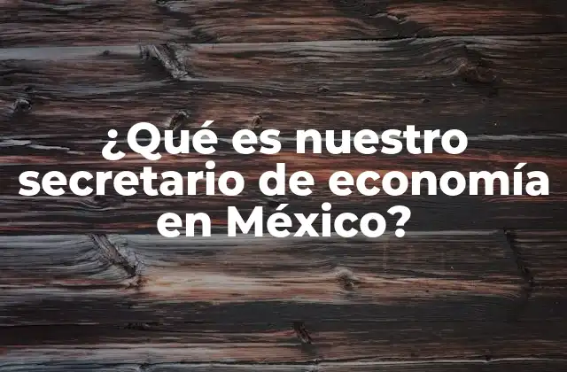 ¿qué es Nuestro Secretario de Economía en México?