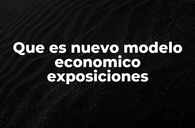 Que es Nuevo Modelo Economico Exposiciones