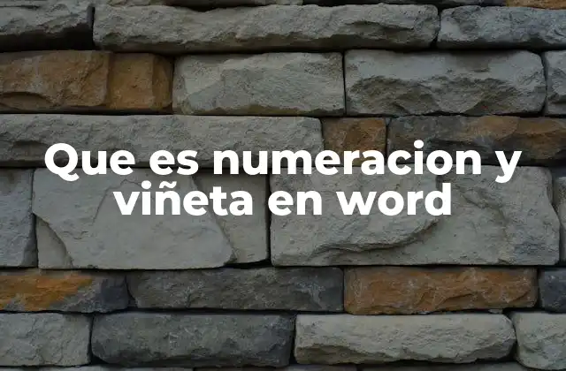 Que es Numeracion y Viñeta en Word