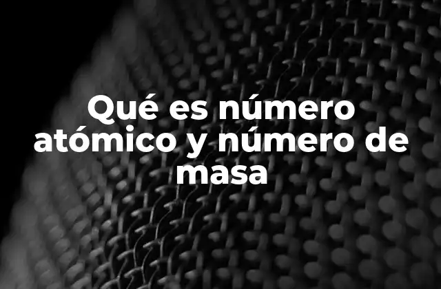 Qué es Número Atómico y Número de Masa