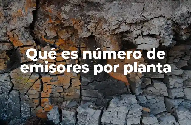 Qué es Número de Emisores por Planta