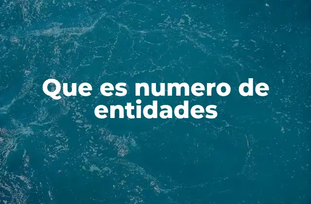 Cómo se aplica el número de entidades en diferentes contextos