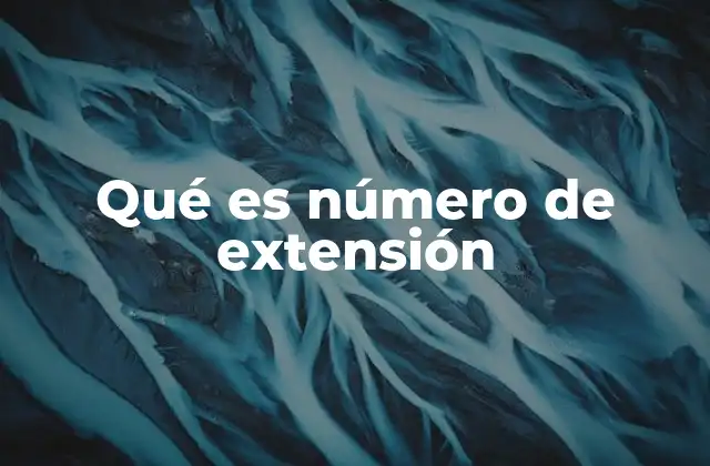 Qué es Número de Extensión
