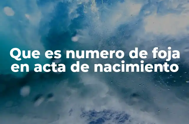 Que es Numero de Foja en Acta de Nacimiento 2 La importancia del número de foja en los registros civiles
