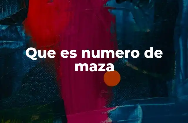 Que es Numero de Maza