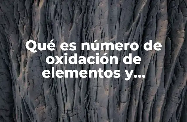 Qué es Número de Oxidación de Elementos y Compuestos