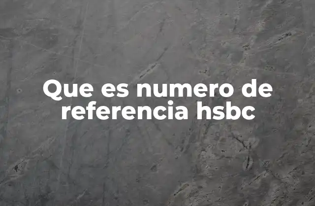 Que es Numero de Referencia Hsbc 2 Cómo funciona el sistema de identificación HSBC