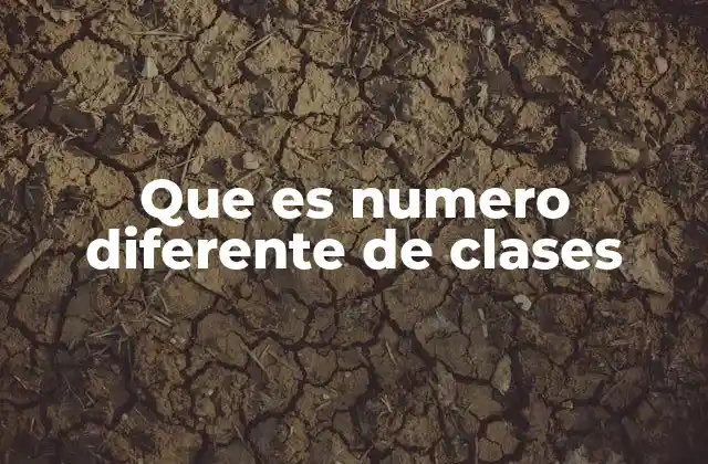 Que es Numero Diferente de Clases