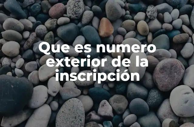 Que es Numero Exterior de la Inscripción
