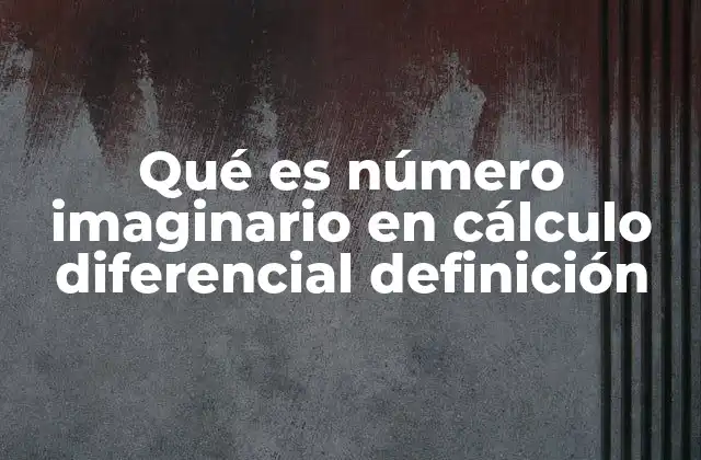 Qué es Número Imaginario en Cálculo Diferencial Definición