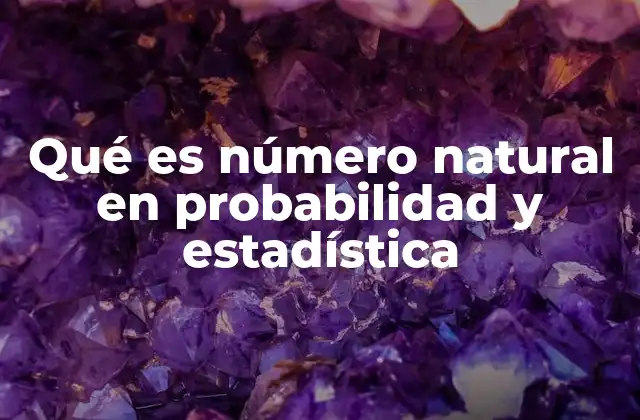 Qué es Número Natural en Probabilidad y Estadística