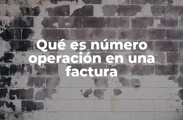 Qué es Número Operación en una Factura 2 El papel del número de operación en la gestión empresarial