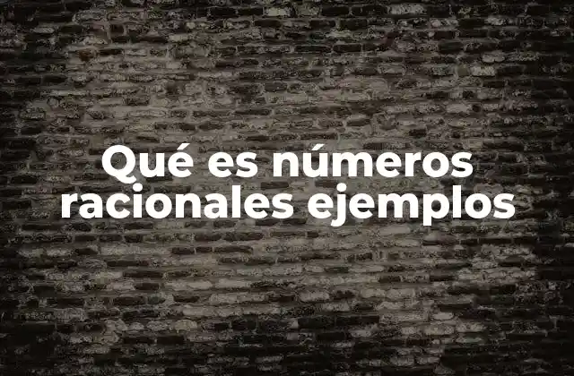 Qué es Números Racionales Ejemplos