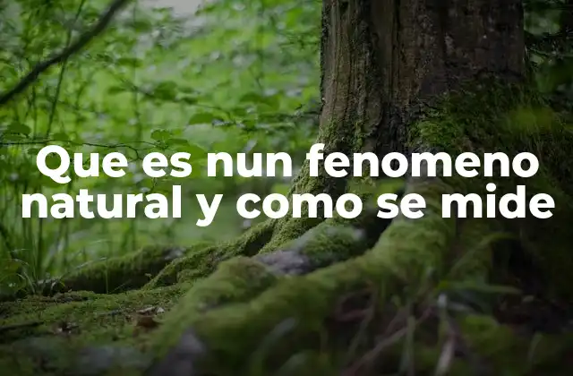 Que es Nun Fenomeno Natural y como Se Mide